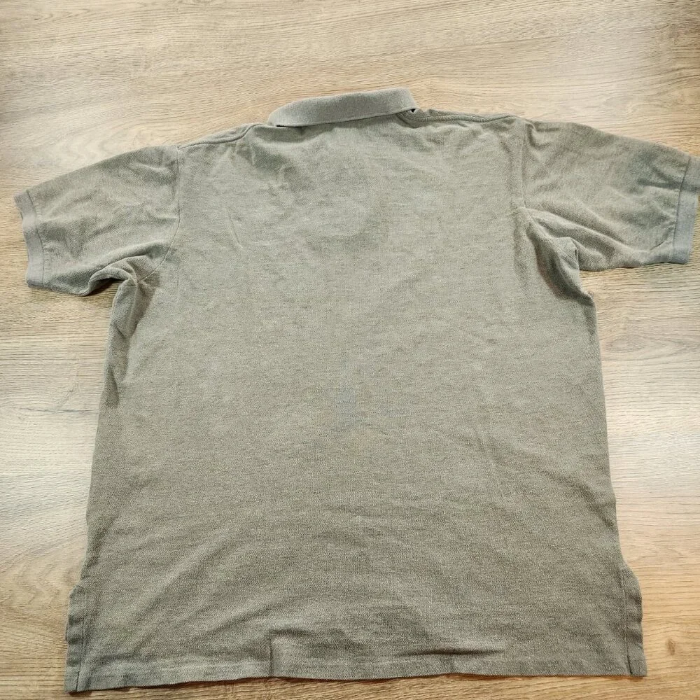 Vintage‎ Polo Ralph Lauren Pique Shirt Men's Large Heather Grey Made in USA 90s